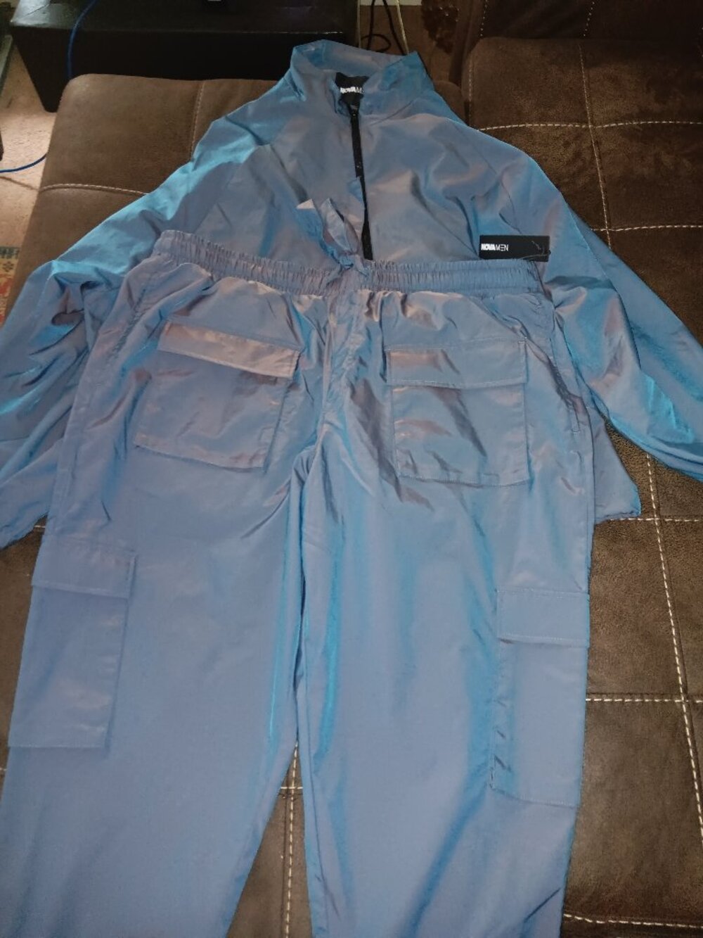 2-Piece Nova Men Casual Track Suit Blue Color Changing 3X